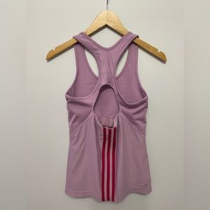 ADIDAS Pink Athletic Tank with Red Stripes